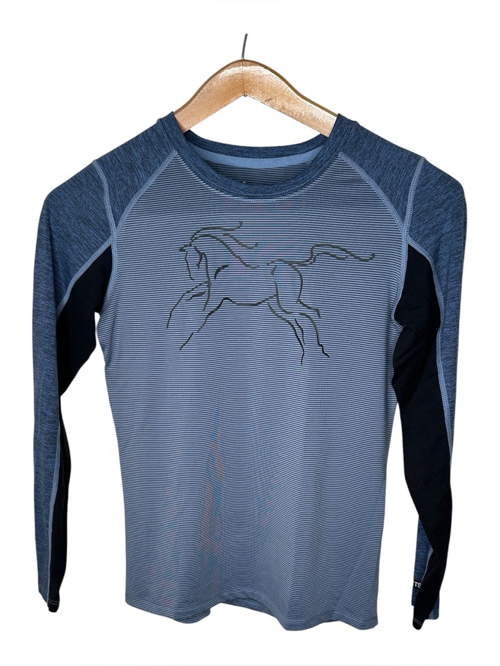 Kerrits First Pass Base Layer WickWarm Top Size XL Stripe Horse Graphic